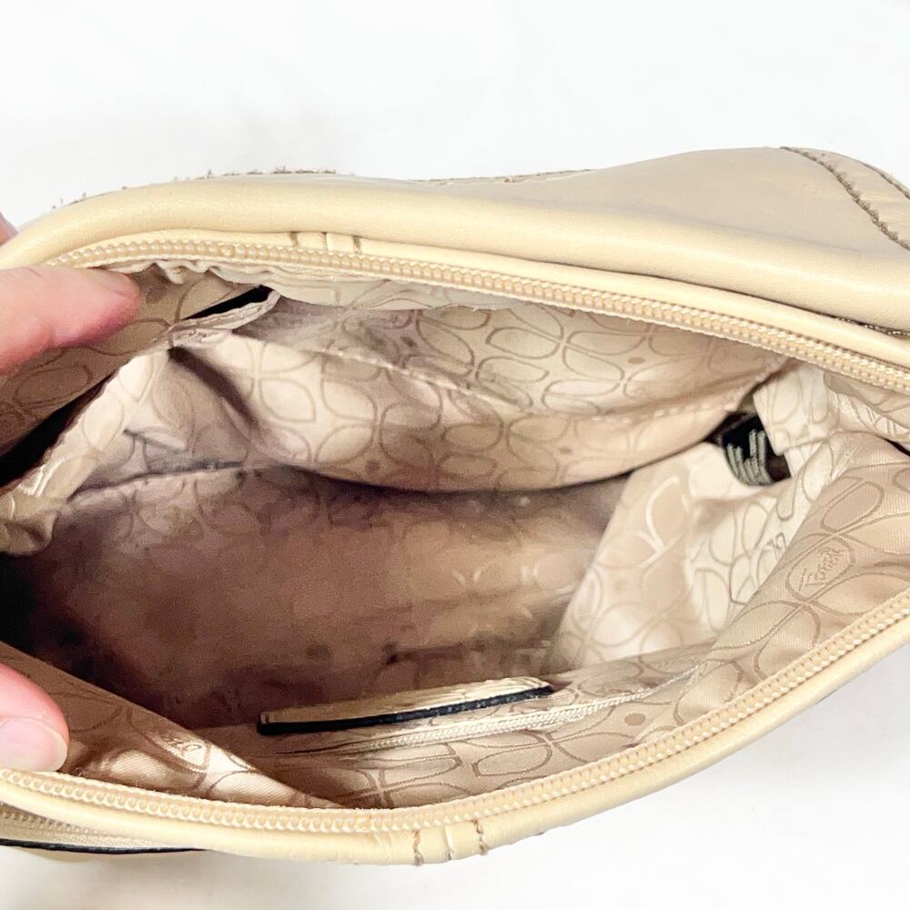 Vintage Fossil Crossbody Shoulder Bag Cream Leather Small Organizer Purse - Picture 7 of 14
